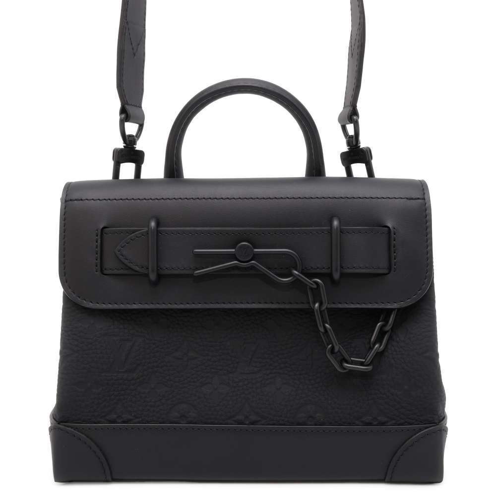 Louis Vuitton handbag Monogram Taurillon Steamer shoulder bag black